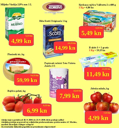 Vikend akcija trgovačkog lanca Jedinstvo!