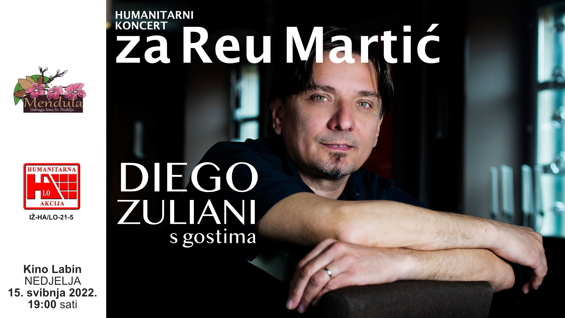 Humanitarni koncert Diega Zulijanija s gostima za Reu Martić