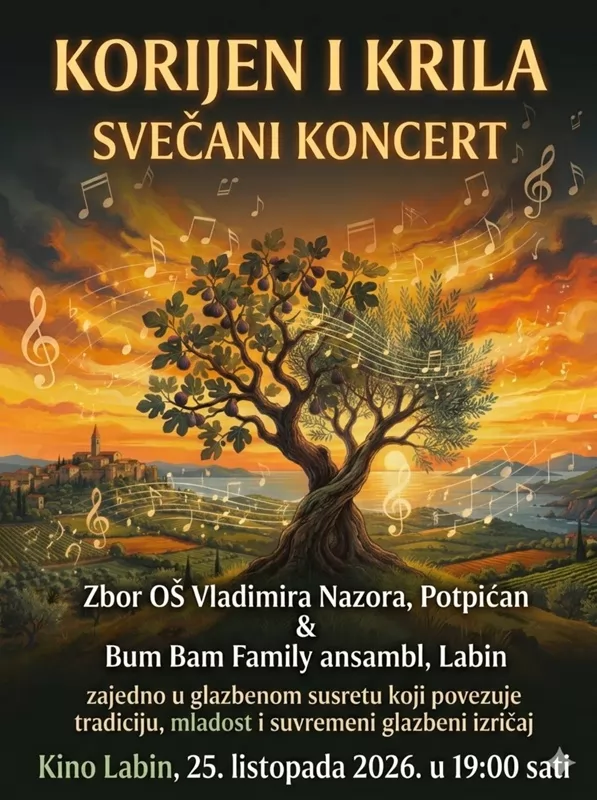 `Korijen i krila` u Labinu: Glazbeni susret generacija, mladih talenata i različitih izričaja