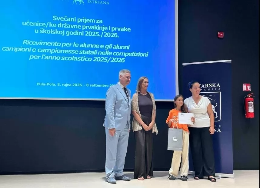 Učenica  OŠ `Ivo Lola Ribar` Labin Dita Krasniči među 69 nagrađenih državnih prvaka školske godine 2025./2026.