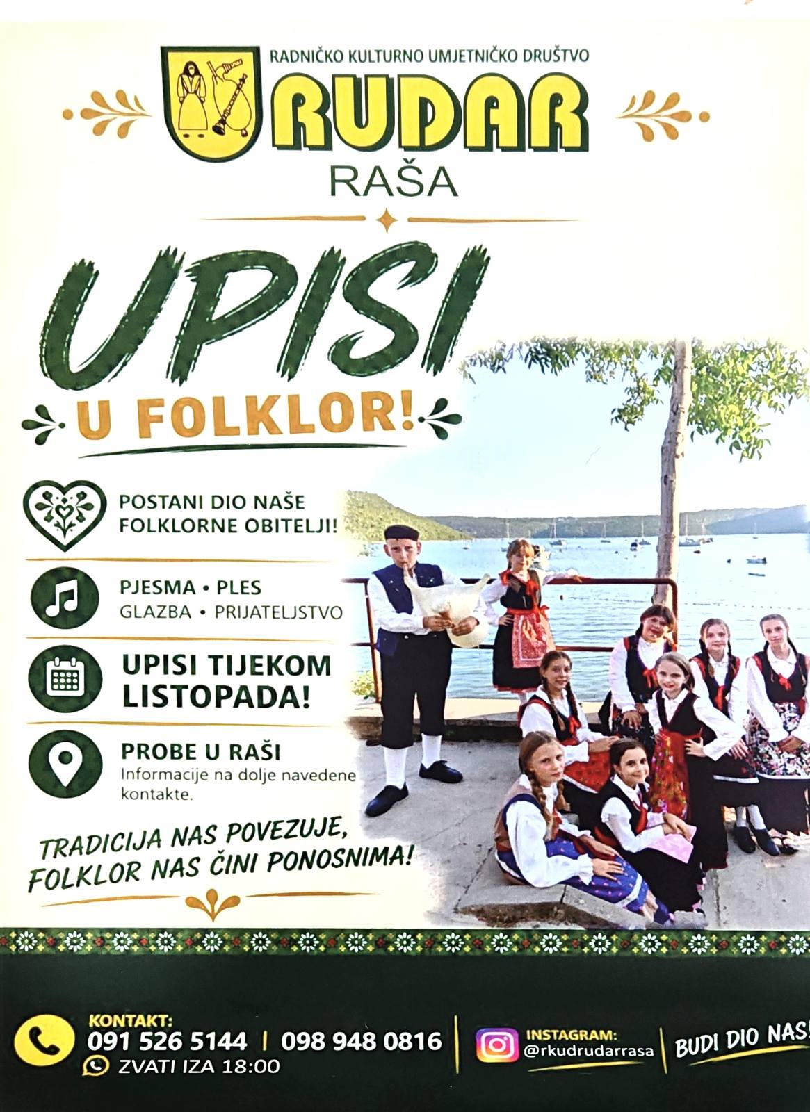 RKUD Rudar Raša poziva nove članove: Upiši se u folklor i postani dio velike folklorne obitelji