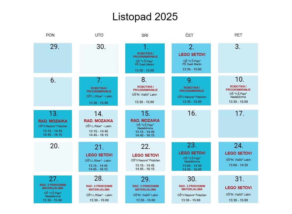 Kalendar - listopad